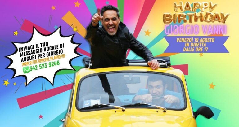 “Happy Birthday” Giorgio Vanni in diretta venerdì 19 agosto